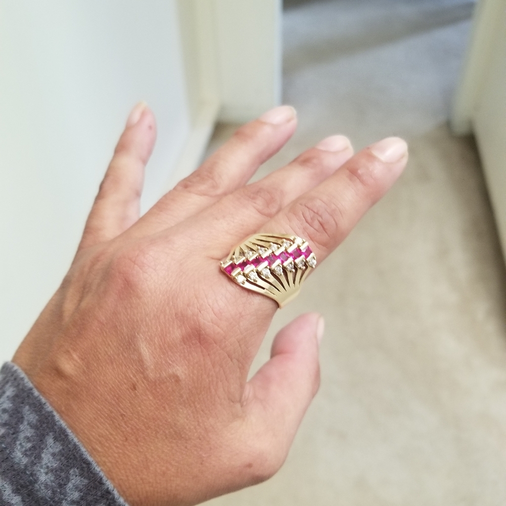 Sale! Vintage Semanario 14k ruby ring sz - Picture 15 of 16